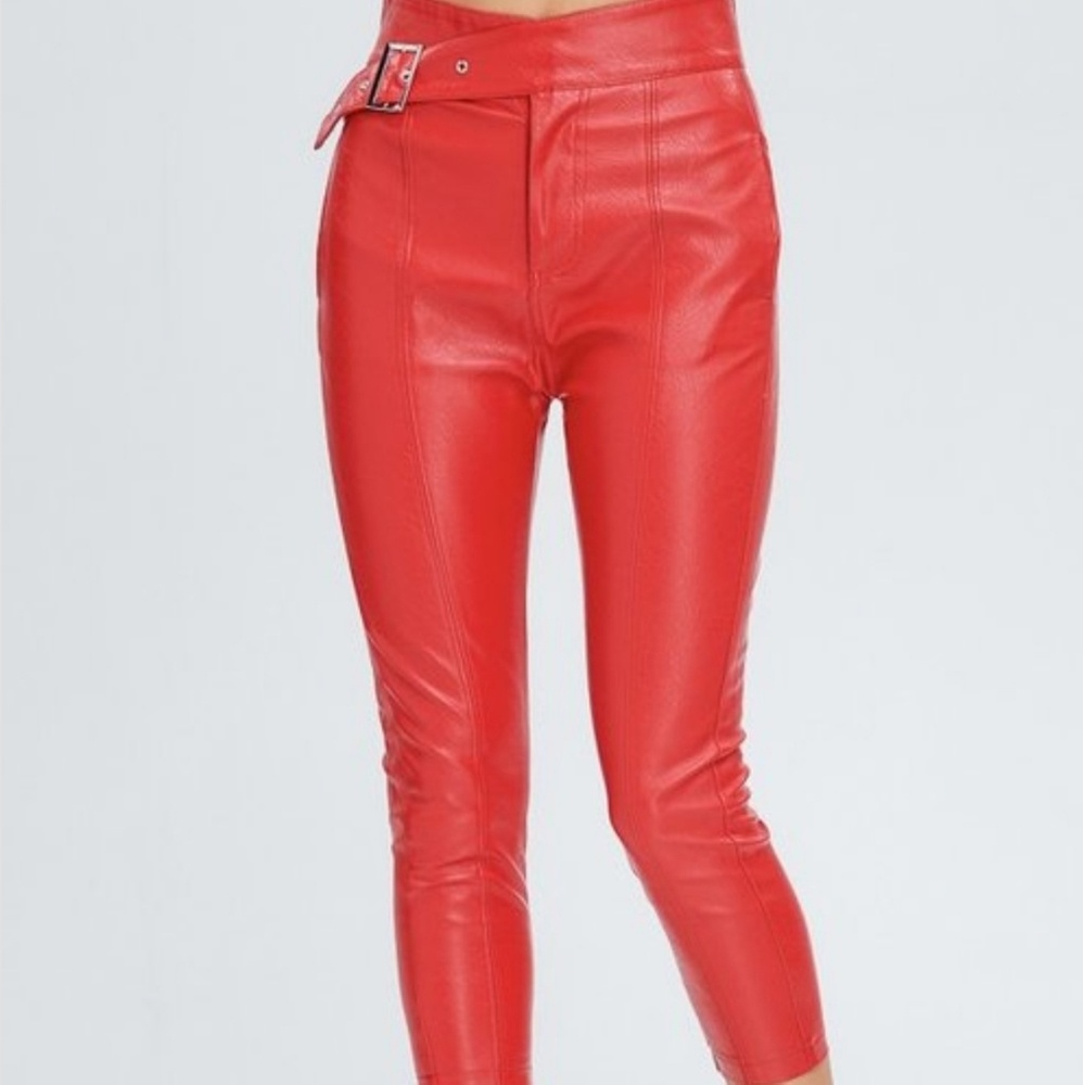 Faux leather pants